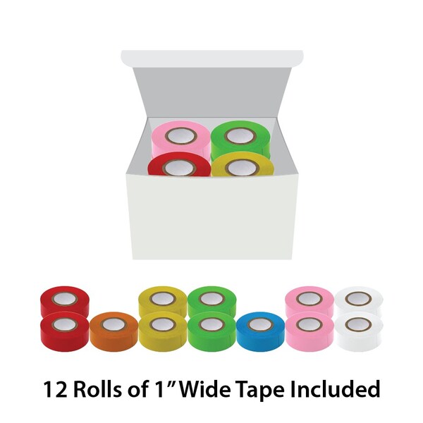 Labeling Tape, 1" x 500" per Roll, 3 Rolls/Box, Salmon, 3PK